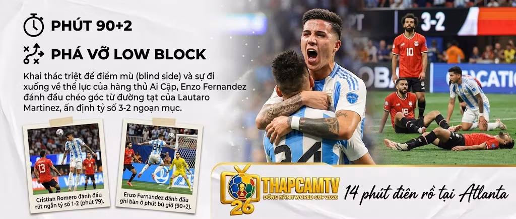 Enzo Fernandez ăn mừng cuồng nhiệt sau pha đánh đầu ghi bàn ấn định chiến thắng ngoạn mục 3-2 cho Argentina trước Ai Cập ở phút 90+2.